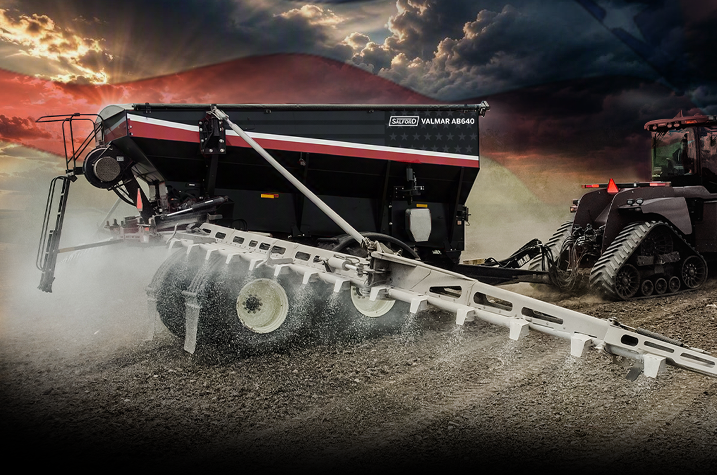 AB640 Black Edition applicator beneath an American flag sky